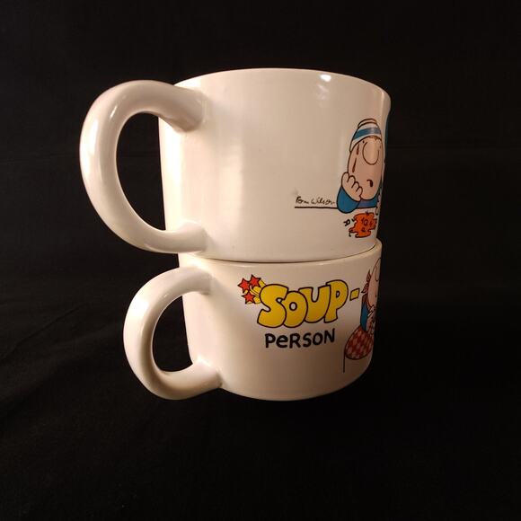 Vintage Ziggy Soup Coffee Mugs Stoneware Set 2 Tom Wilson Classic Cartoon 1980 - Picture 6 of 9